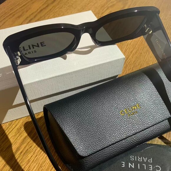 CELINE Rectangle Black Sunglasses - Picture 5 of 9